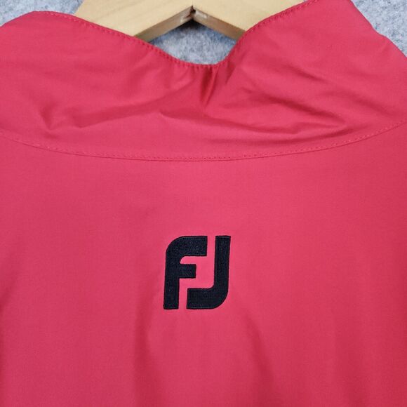 Footjoy Dryjoys Golf Rain Jacket Red Size L Short Sleeve Talking‎ Stick Logo - Picture 15 of 16